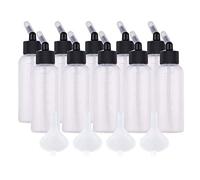 Hanzete 10pcs 65ml Airbrush Paint Bottle Jars Dual Action Siphon Feed Air Brush Airbrushing Accessories with 4pcs Funnel Scale Line Rubber Caps Compatible with Iwata Badger Paasche Master Airbrush