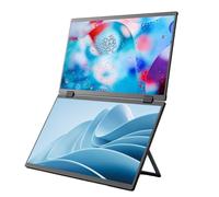 Hanzete 15.6inch Dual Monitors 1080P Laptop Screen Extender Foldable Screen Ultra-thin External Display Refresh Rate 60Hz for Laptop PC Phone Game Consoles