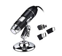 Hanzete 3 In 1 USB & MICRO USB &Type-C Digital Microscope 1600X Magnification Camera 8 LEDs with Stand Compatible with Android Windows/XP Win 7 8 10 Vista Linux Mac Portable Handheld Inspection Magnif