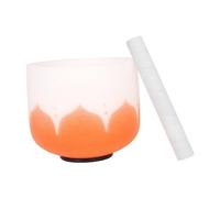 Hanzete 8 Inch Crystal Singing Bowl with Mallet & Rubber O-Ring for Music Making Musical Healing Meditation Yoga Home Office Decoration