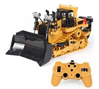 Hanzete BC1032 Remote Control Bulldozer 1/24 RC Car 2.4Ghz 9 Channel Dozer Front Loader Toy with Light and Sound Kids Toy for Boys Children