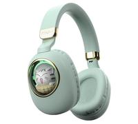 Hanzete Cute Cartoon Wireless BT5.3 Headphones Over Ear Gaming Headset Cute Animal Design AUX IN Wired Earphone with Colorful Atmosphere Light Foldable Soft Ear Cushions
