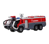 Hanzete KDW 1/50 Metal Fire Truck Toy Model Emergency Rescue Vehicle Pull Back Model Mini Model with Light and Sound Preschool Learning Toy for Boys Kids Birthday