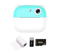 Hanzete Kids Camera Instant Thermal Printer 2.0 Inch Screen Photo Printer 48MP Rear Camera Support Timer Shooting Video Recording Thermal Inkless Printing with 1 White Print Paper Toddler Learning Toy