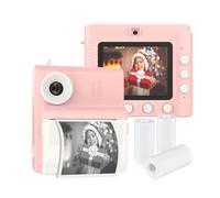 Hanzete Kids Instant Print Camera Digital Camera for Kids 1080P Digital Video Camera Dual Lens 2.8 Inch IPS Screen Built-in Battery Photo Frames with 3 Rolls Thermal Printing Paper Neck Strap Birthday