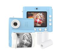 Hanzete Kids Instant Print Camera Digital Camera for Kids 1080P Digital Video Camera Dual Lens 2.8 Inch IPS Screen Built-in Battery Photo Frames with 3 Rolls Thermal Printing Paper Neck S Birthday