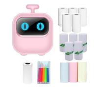 Hanzete Mini Pocket Printer Portable Thermal Instant Photo Printing Label Maker Machine BT Wireless Connect Compatible with Android or iOS APP Support Receipt Label Memo Sticker Notes Lists Scrapbook