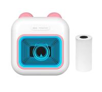 Hanzete Mini Pocket Thermal Instant Photo Printer 7-Color LED Light Label Maker Machine BT Wireless Connect Compatible with Android or iOS APP Support Receipt Label Memo Sticker Notes Lists Scrapbook