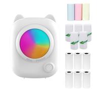 Hanzete Mini Pocket Thermal Instant Photo Printer Label Maker Machine BT Wireless Connect Compatible with Android or iOS APP Support Receipt Label Memo Sticker Notes Lists Scrapbook DIY Journal Pictur