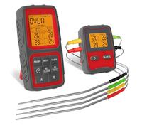Hanzete Smart Meat Thermometer Digital Wireless with Dual Probes Instant Read Magnetic Food Thermometer APP Control with Timing Alarm for Outside Grill BBQ with Standable and Hangable Stand