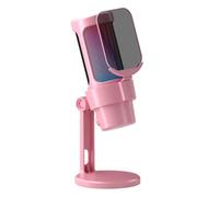 Hanzete USB Gaming Microphone Computer Mic Kit RGB Lighting with Tripod Cardioid Mode Pick-up One Key to Mute and Gain Knob for Gaming/Meeting/Live Streaming/Audio Recording/Video Plug & Play Compatib