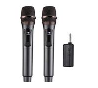 Hanzete Wireless Microphone System Receiver with Handheld Mic Anti-Howling for Home Cinemas Karaoke Church Speech Wedding Party Singing Rechargeable Wireless Microphone Compatible with Amplifiers Spea