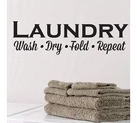 HANZHAO Cute wall stickers stickers laundry wall decals laundry room wash repeat laundry room sigh vinyl wall stickers waterproof laundry room decoration wallpaper 57X17CM