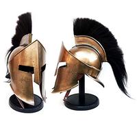 Hanzla Collection Medieval Armour KING LEONIDAS GREEK SPARTAN 300 Roman Helmet on Wooden Stand