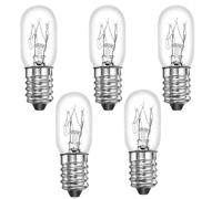 HANZMQIYJJ 5-Pack Multi-Purpose E14 SES Screw Bulbs, 15W 230V Warm White 2700K Dimmable, Ideal for Refrigerator, Range Hood, Ceiling Pendant Lights, Creative Desk Lamps & Instrument Illumination