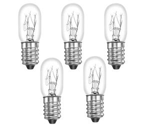 HANZMQIYJJ 5-Pack Multi-Purpose E14 SES Screw Bulbs, 15W 230V Warm White 2700K Dimmable, Ideal for Refrigerator, Range Hood, Ceiling Pendant Lights, Creative Desk Lamps & Instrument Illumination