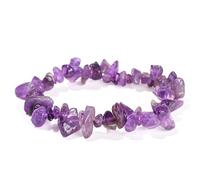 HANZMQIYJJ Amethyst Anxiety Bracelet for Women - Natural Healing Crystal for Stress Relief & Positive Energy, Stretch Adjustable Gemstone Bracelet with Rose Quartz for Women & Teens