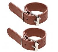 HANZMQIYJJ Brown Bicycle Wicker Basket Straps, Adjustable Leather Handlebar Mount with 3-5 kg Load Capacity - Stable and Durable Bike Basket Straps for Bicycle or Scooter Baskets