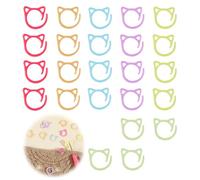 HANZMQIYJJ Stitch Markers for Crocheting, 24pcs Cat Metal Crochet Markers Ring Multicolor Knitting Stitch Marker Cat Crochet Stitches Marker Set for DIY Weaving Knitting Sewing Tools