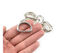 HAO PRO Extra Thick 4mm Welded Strong D Shape Rings D Ring Metal Heavy Duty Silver 1 Inside Width 12 Pack for Dog Collars Harnesses Fabric Paracord DIY Strap Webbing Craft Smooth Rust Proof