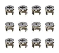 Hao Pro Furniture Connector Cam Lock Fittings Dowel Flat Back Fastener with Pre-Inserted Bolt Nut Table Side Knock Down Solid Hole Properly Screw Snug Grab for Drawer Dresser Cabinet 10PCS 14.6x11mm