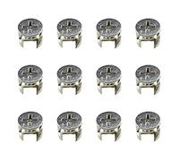 Hao Pro Furniture Connector Cam Lock Fittings Dowel Flat Back Fastener with Pre-Inserted Bolt Nut Table Side Knock Down Solid Hole Properly Screw Snug Grab for Drawer Dresser Cabinet 12PCS 12x10mm