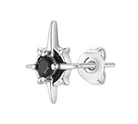 Hao Wu Xuan 1 pc Black Punk Cubic Star Stud Earrings High-End Men's Earrings Punk Gothic Party Stainless steel Jewelry Accessories