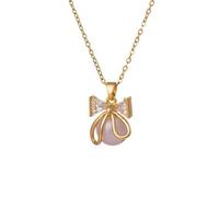 Hao Wu Xuan 1 Pcs Women Jewelry with Diamonds Anti Allergy Light Luxury Copper Pendant with Stainless Steel Chain Set