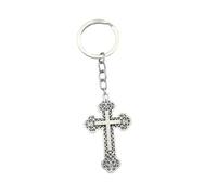 Hao Wu Xuan 1 Piece Vintage ianity Accessory Car Keychain Cross Keychain Handmade DIY Jewelry Car Key Chain Ring Holder For Men