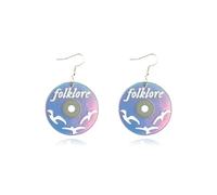 Hao Wu Xuan 1989 Earrings for Girl Super Star Singer Color Circular Record Earring Ear Rings Jewelry