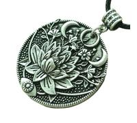 Hao Wu Xuan 1pcs 3D Lotus eyes moon pendant Prettiest women lotu Mandala flower necklace Phase Lotus Meditation Yoga jewelry