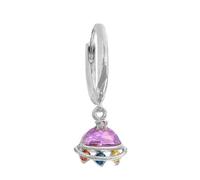 Hao Wu Xuan 1PCS Special Rocket Alien UFO Astronauts Planet Charms Dangle Pendant Earring For Women Colorful Zircon Drop Earrings