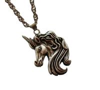 Hao Wu Xuan 1pcs Unicorn Men Pendant, Horse Head necklace With Chain, Undead Unicorn Pendant Fantasy/Mythical/Horse/Creature/