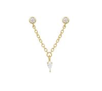 Hao Wu Xuan 1Piece Fashion V Shaped Chain Tassel Dangle Earrings For Women Korean Double Star Piercing Earring Aesthetic Jewelry aretes