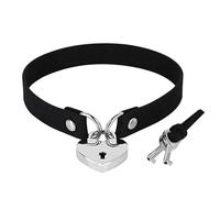 Hao Wu Xuan 2020 Gothic Lock Key Heart Choker Necklaces Collar Neck Women Leather Choker necklace Lock Goth jewelry femme Best Gift