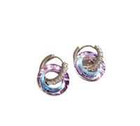 Hao Wu Xuan 2024 Summer Fantasy Crystal Circle Ring Buckle Pendant Earrings for Women's Luxury Jewelry Unusual Accessories