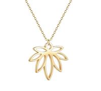 Hao Wu Xuan 2025 Design Stainless Steel Lotus Flower Leaf Pendant Necklace Women Men Fashionable Jewelry Birthday Gift
