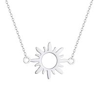 Hao Wu Xuan 2025 Design Stainless Steel Necklace Plated Ethnic Sun Totem Pendent Necklaces For Women Birthday Party Charm Jewelry Gift