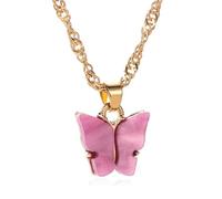 Hao Wu Xuan 2025 Long Wild Clavicle Chain Pendant Necklaces - Trendy Color Butterfly Necklace for Women's Fashion Jewelry Gifts