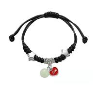 Hao Wu Xuan 2025 Luminous Beads Star Unisex Couple Bracelet Charm Set with Cat Flower Heart Key Lock Cross Matching Friendship Jewelry