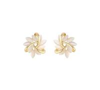 Hao Wu Xuan 2025 Rhinestone Flower Geometric Stud Earrings for Women Fashion Accessories
