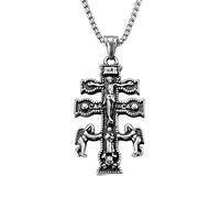 Hao Wu Xuan 2025 Stainless Steel Orthodox Cross Pendant Necklace Men Women Angel Jesus Crucifix Jewelry