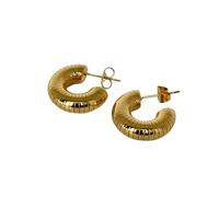 Hao Wu Xuan 2025 Summer Gold Plated Geared Snail Earrings Stainless Steel Vintage Palace Design Super Shine Jewelry Hoop Earrings