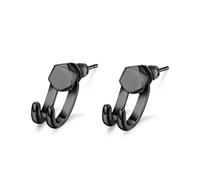 Hao Wu Xuan 2025 Trendy Vintage Punk Magnetic Attraction Stud Earrings Dual-Purpose Prong Tip Unisex Party Statement Jewelry Accessory