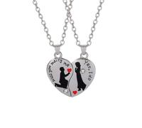 Hao Wu Xuan 2Pcs Will You Marry Me & Yes I Do Matching Couple Necklaces Romantic Engagement Valentine's Day Jewelry Set for Lovers