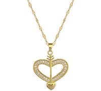 Hao Wu Xuan 316L Stainless Steel Arrow Through The Heart Pendant Necklace For Women Girl Luxury Design Neck Chain Jewelry Gift