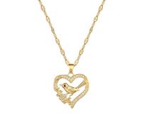 Hao Wu Xuan 316L Stainless Steel Creative Heart Bird Pendant Necklace For Women Girl Fashion Clavicle Chain Choker Jewelry Gift