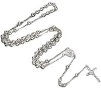 Hao Wu Xuan 6mm Rosary Bead Necklace Catholic Necklace with Crucifix for Pendant Catholic Prayer Chain for Women Prayer Chains