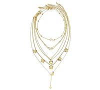 Hao Wu Xuan 6PCS Necklace Simple Temperament Lovely Butterfly Star Moon Popular Lady Necklace Set for Women Jewelry European and American