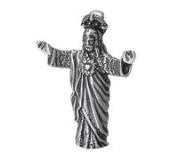 Hao Wu Xuan 925 sterling silver vintage distressed Thai silver Jesus De The Redeemer Statue Pendant Necklace Men Women Prayer Faith Jewelry Amulet Gift